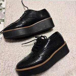 Madden Girl Black Textured Platform Shoes